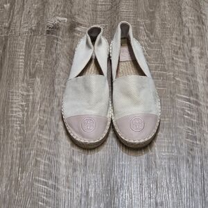 Tory Burch Women's Preowned Cap-Toe Espadrille Flats Pink Size 8.5M